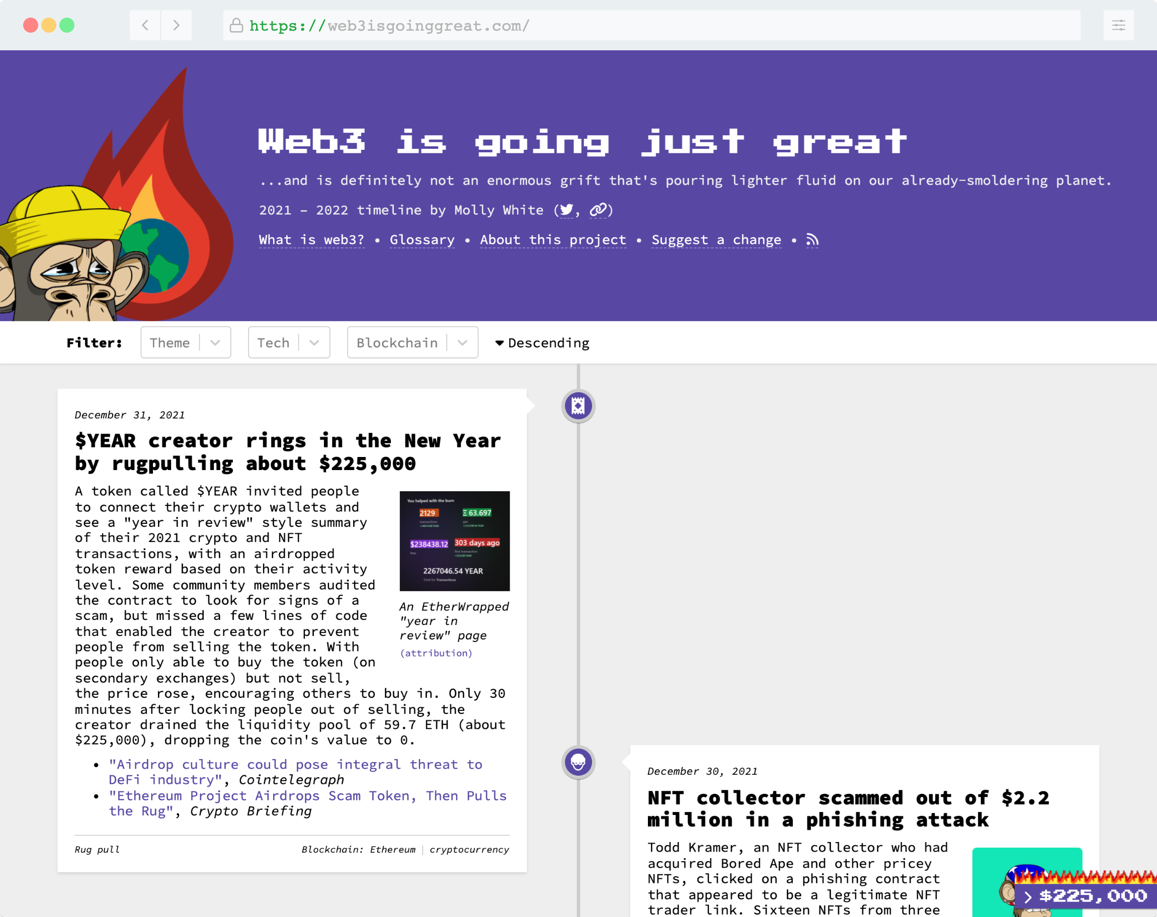 Website screenshot of web3isgoinggreat.com